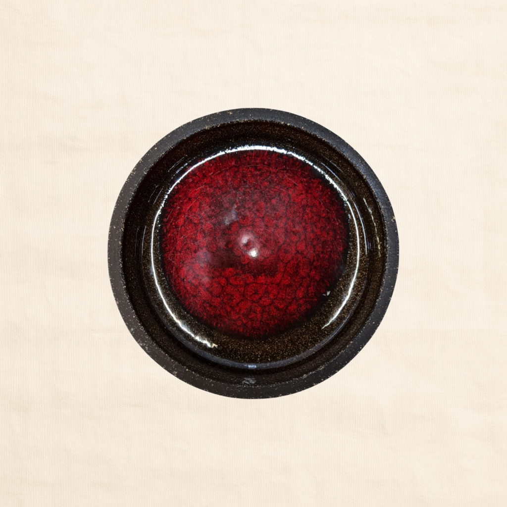 Circa 1970s Dahlmose Ceramics Bowl – Red Glaze with Dark Streaks