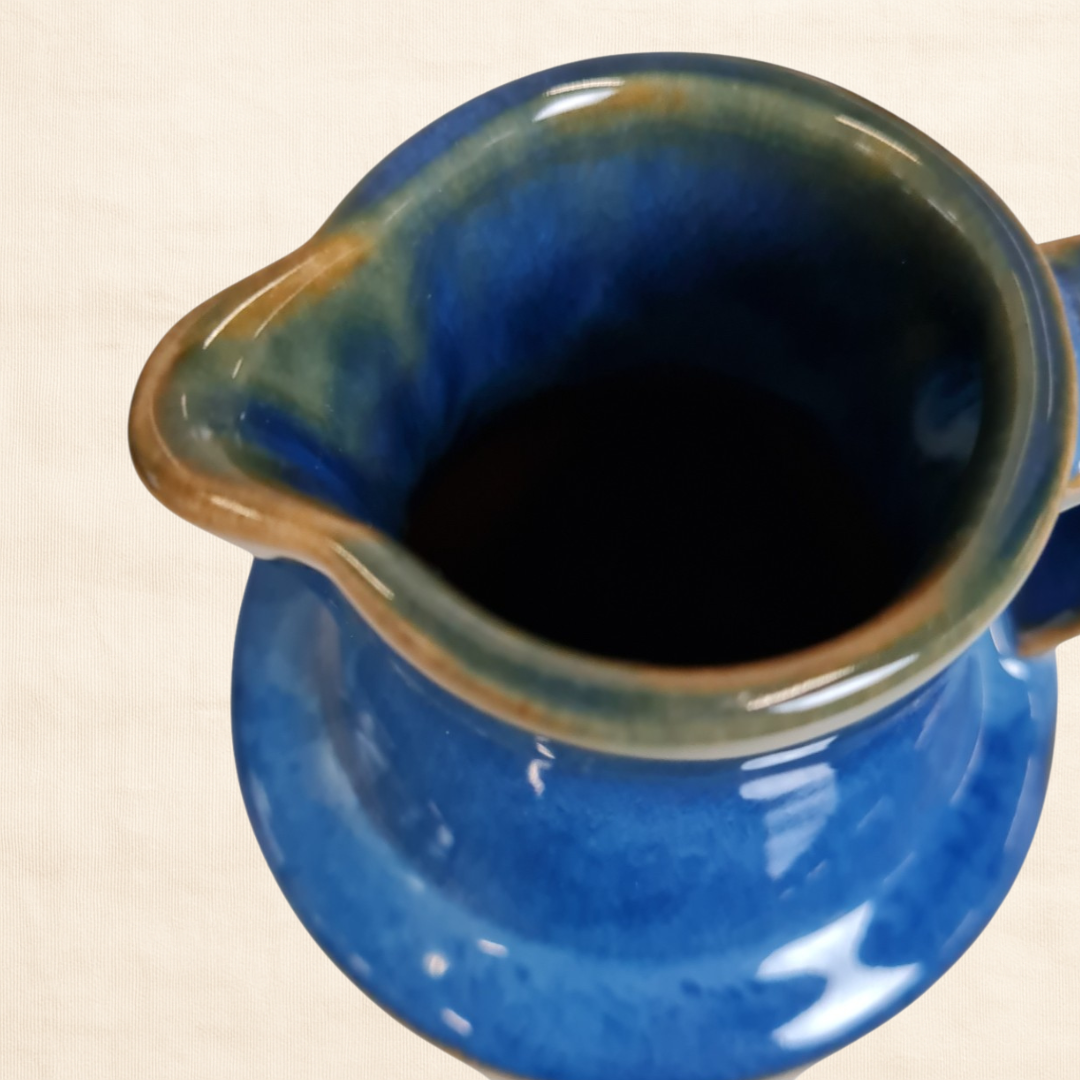 Circa 1960s Søholm ‘Nordlys 3311’ Vase with Handle – Maria Philippi, Blue Glaze