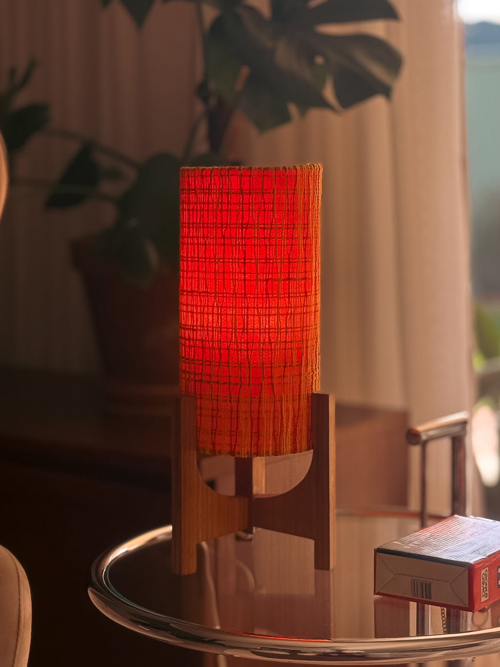 Mid-Century Teak Rocket Lamp | Original Shade