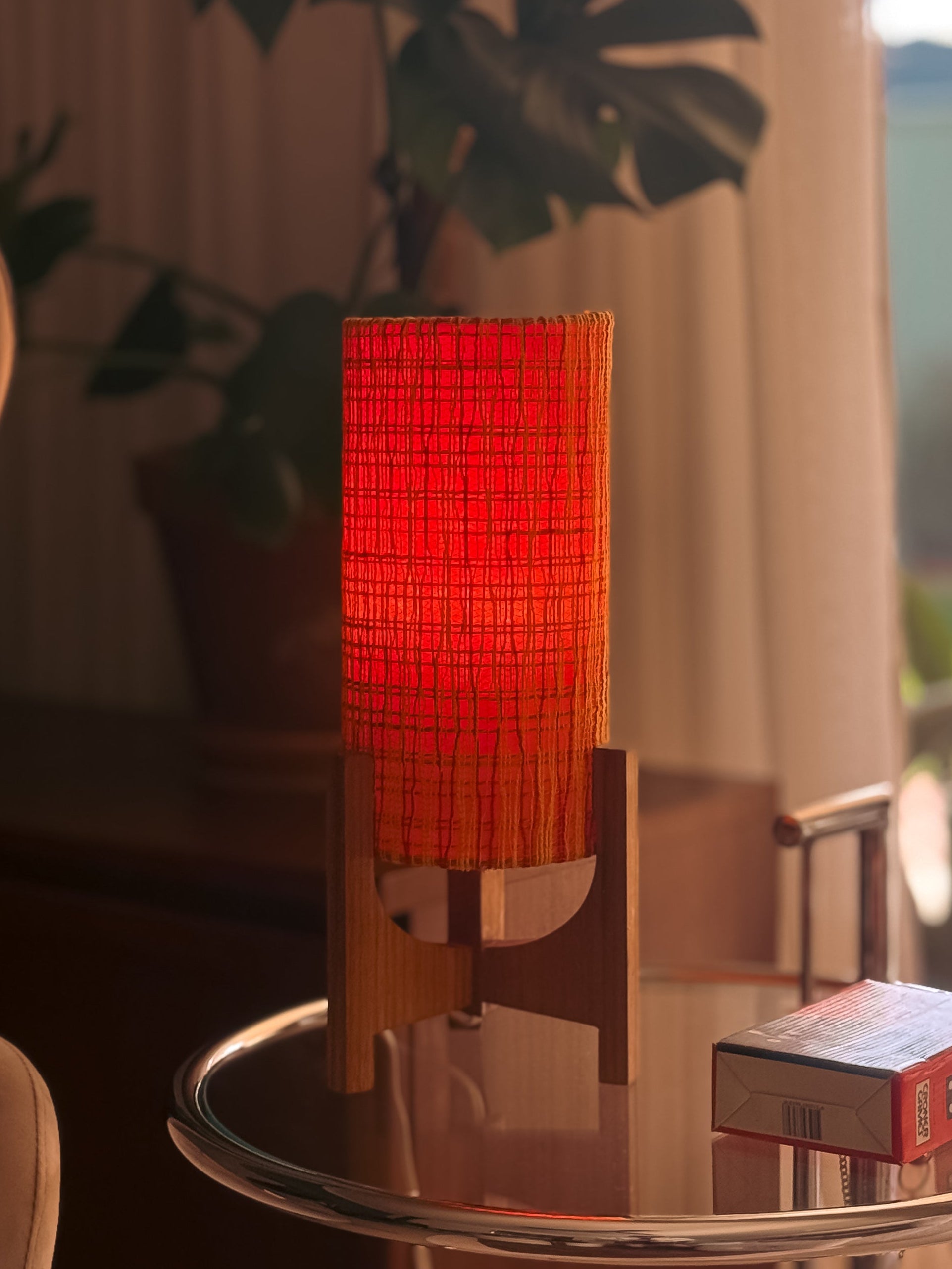 Mid-Century Teak Rocket Lamp | Original Shade