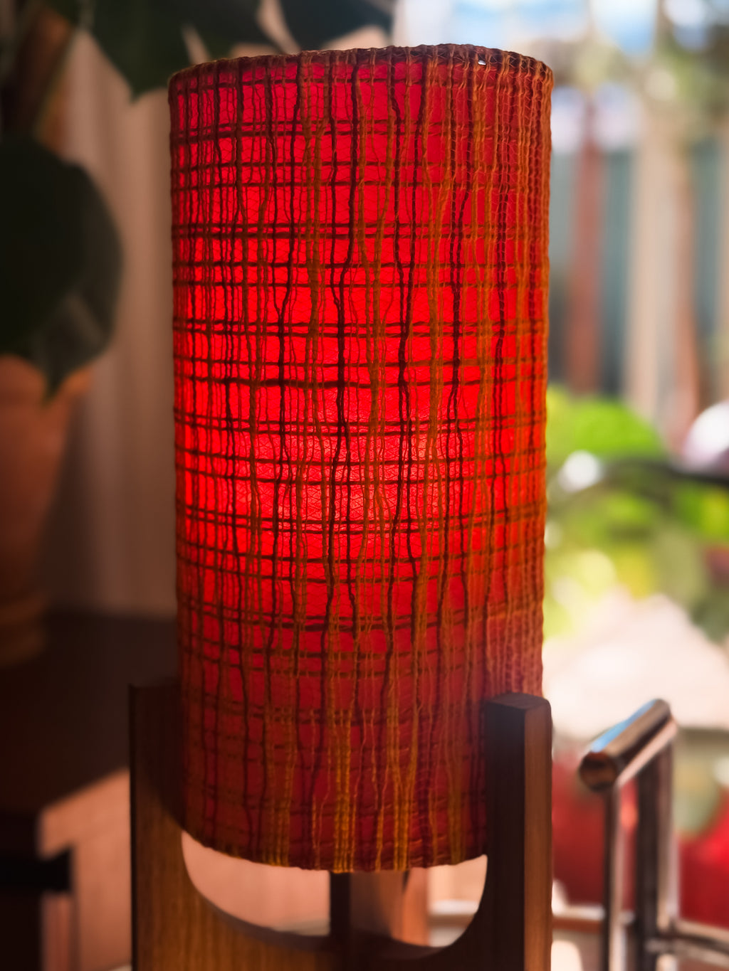 Mid-Century Teak Rocket Lamp | Original Shade