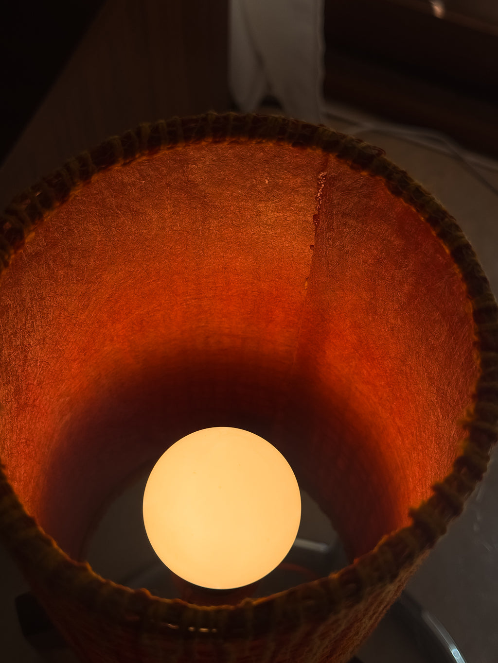 Mid-Century Teak Rocket Lamp | Original Shade