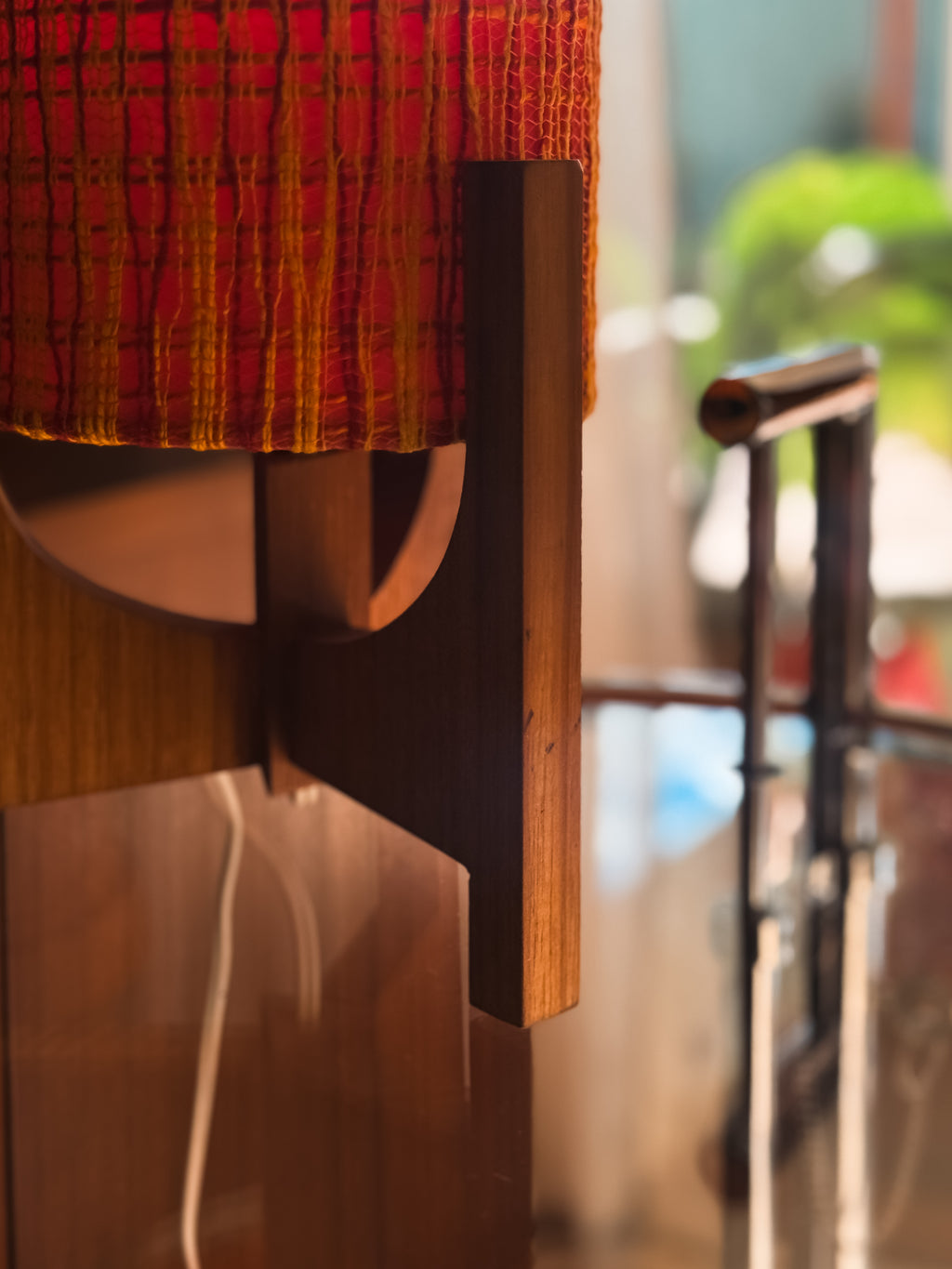 Mid-Century Teak Rocket Lamp | Original Shade