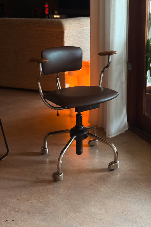 Labofa Office Chair – Jørgen Rasmussen Danish Industrial Swivel, Circa 1960s, Brown