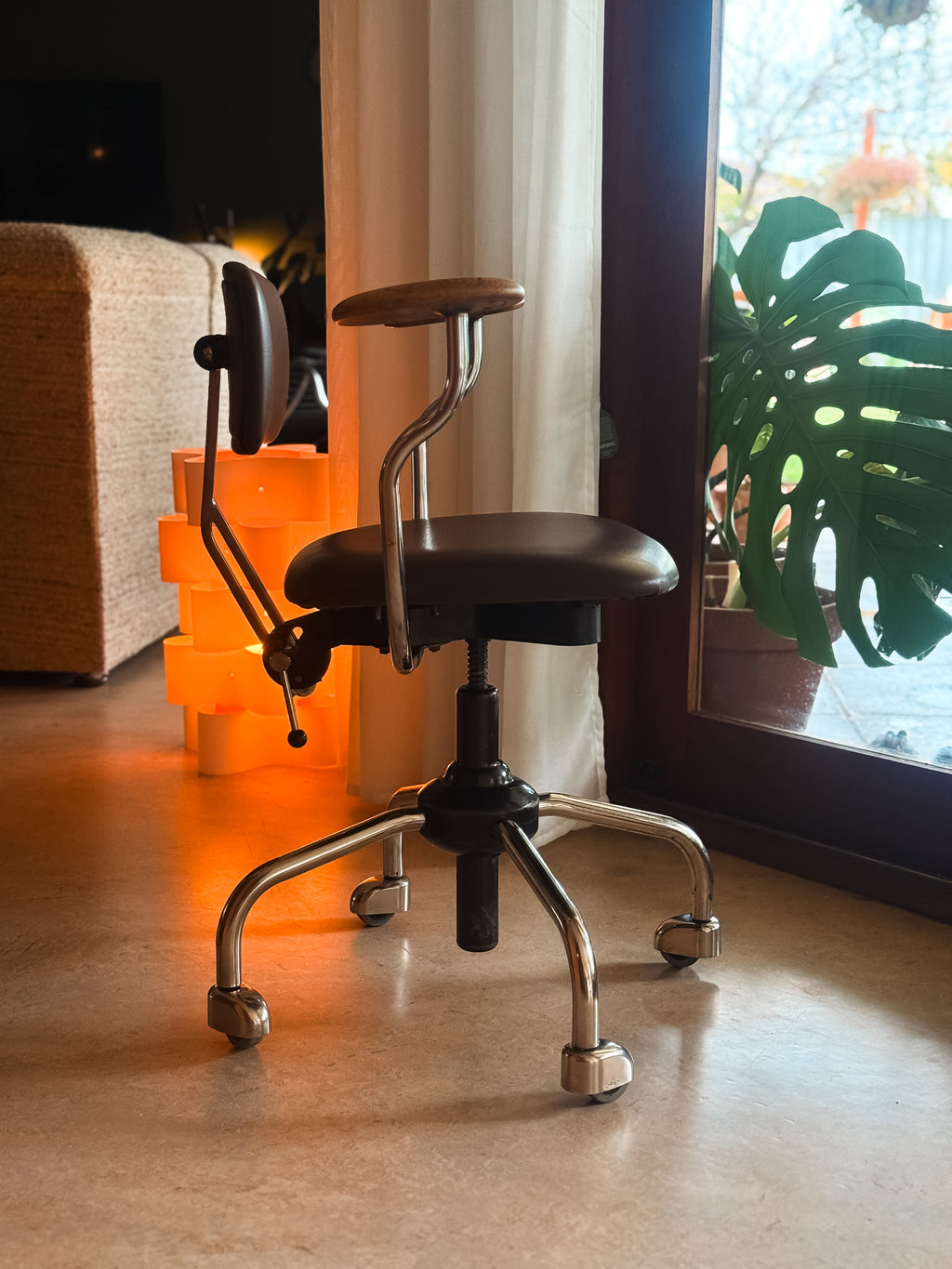 Labofa Office Chair – Jørgen Rasmussen Danish Industrial Swivel, Circa 1960s, Brown