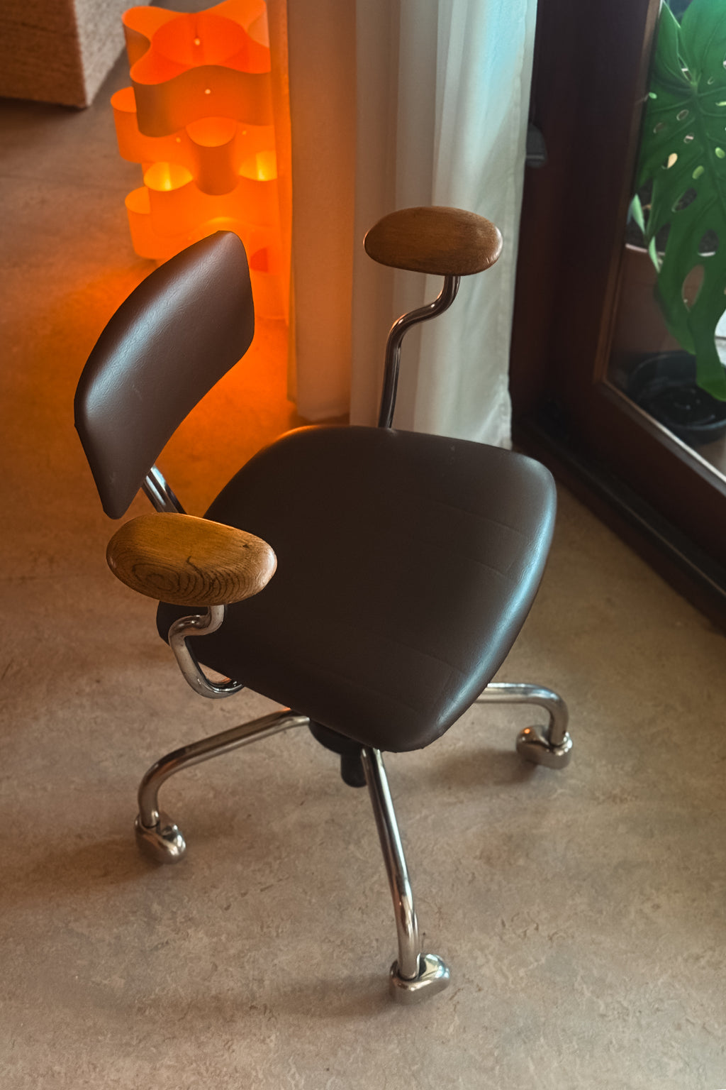 Labofa Office Chair – Jørgen Rasmussen Danish Industrial Swivel, Circa 1960s, Brown