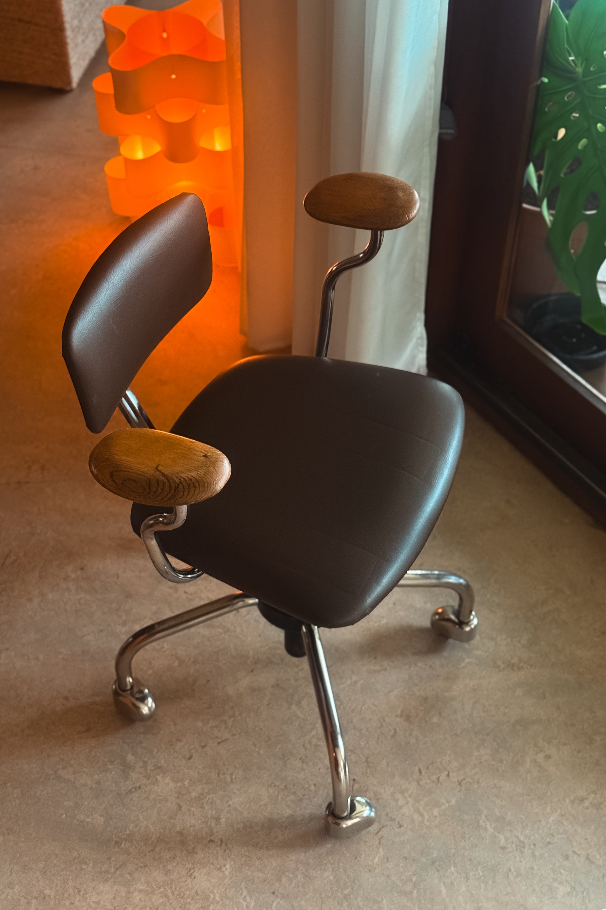 Labofa Office Chair – Jørgen Rasmussen Danish Industrial Swivel, Circa 1960s, Brown
