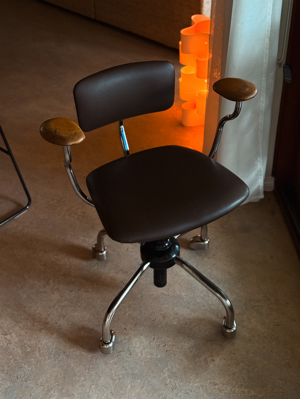 Labofa Office Chair – Jørgen Rasmussen Danish Industrial Swivel, Circa 1960s, Brown