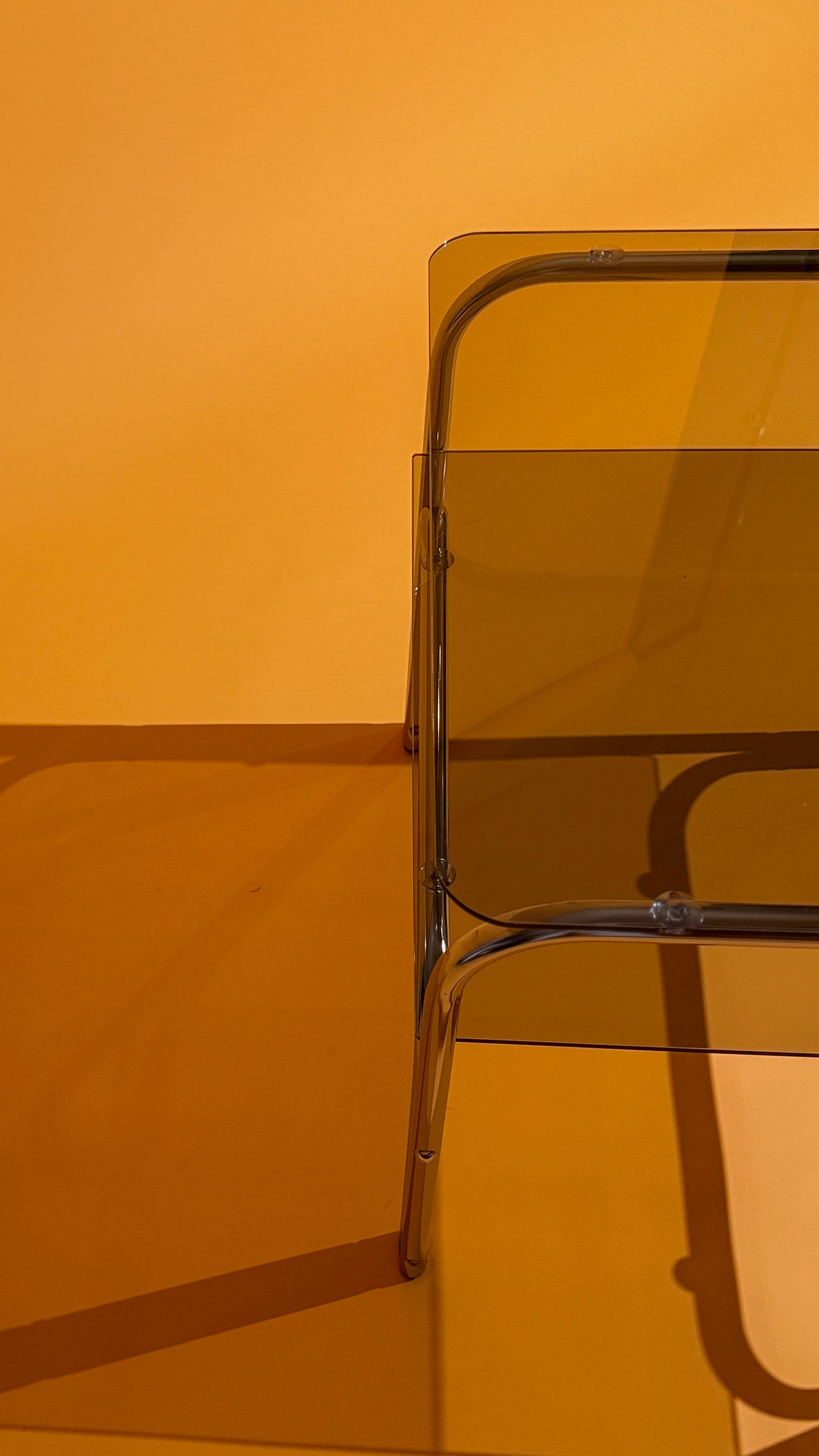 Circa 1970s Smoked Glass & Chrome Side Table