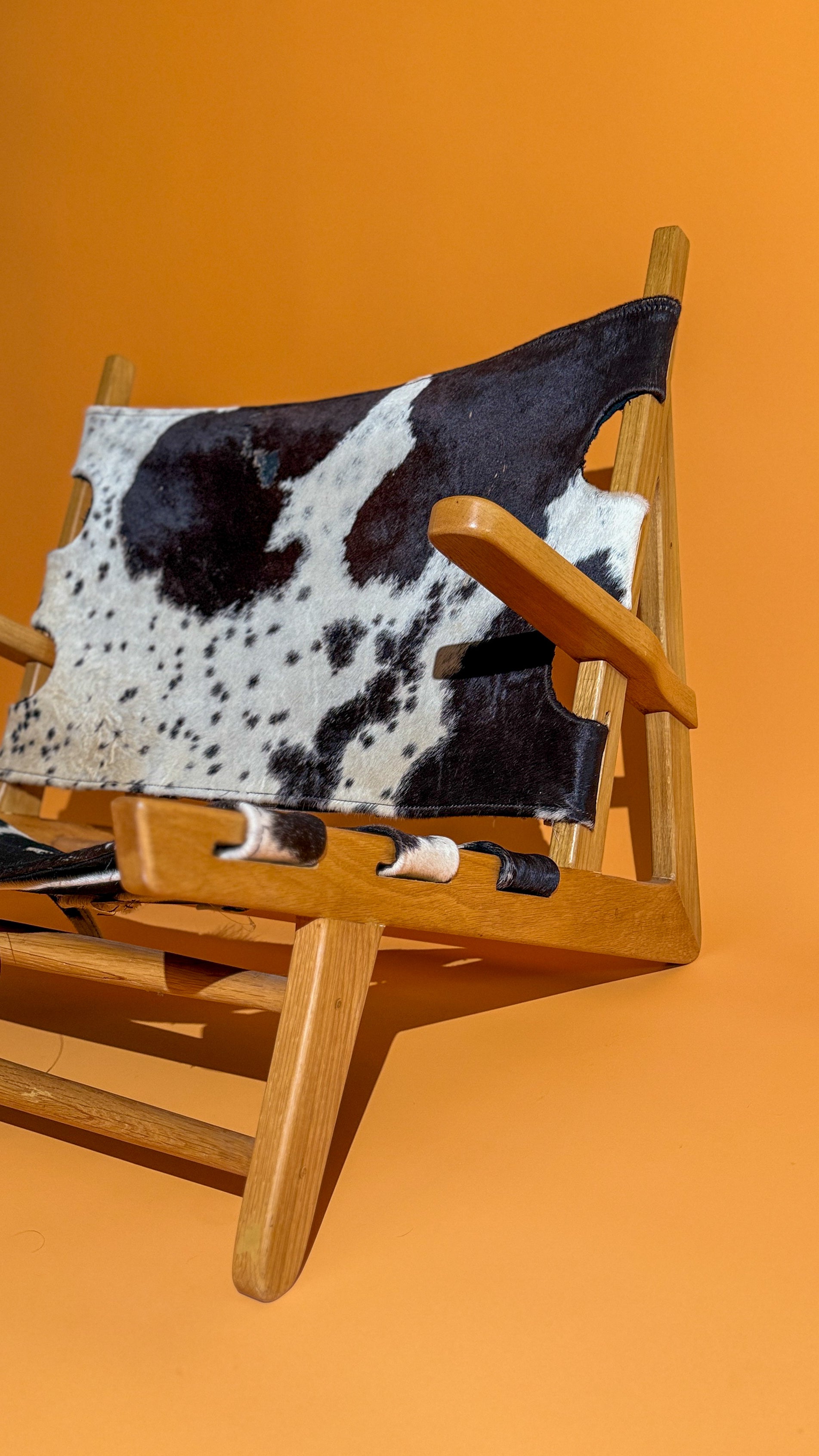 Vintage Lowline Cowhide Sling Chairs (Set of 2)