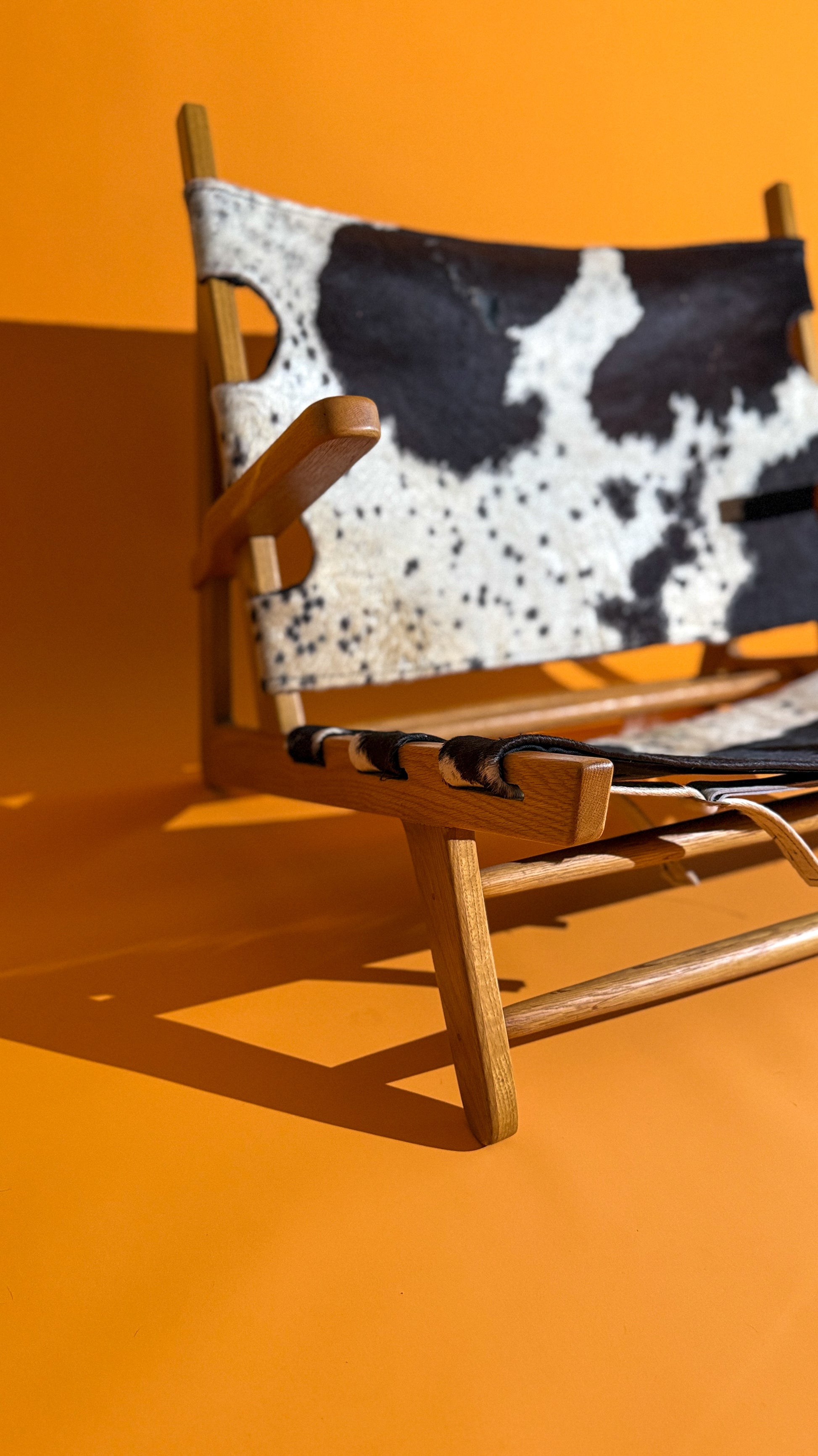 Vintage Lowline Cowhide Sling Chairs (Set of 2)