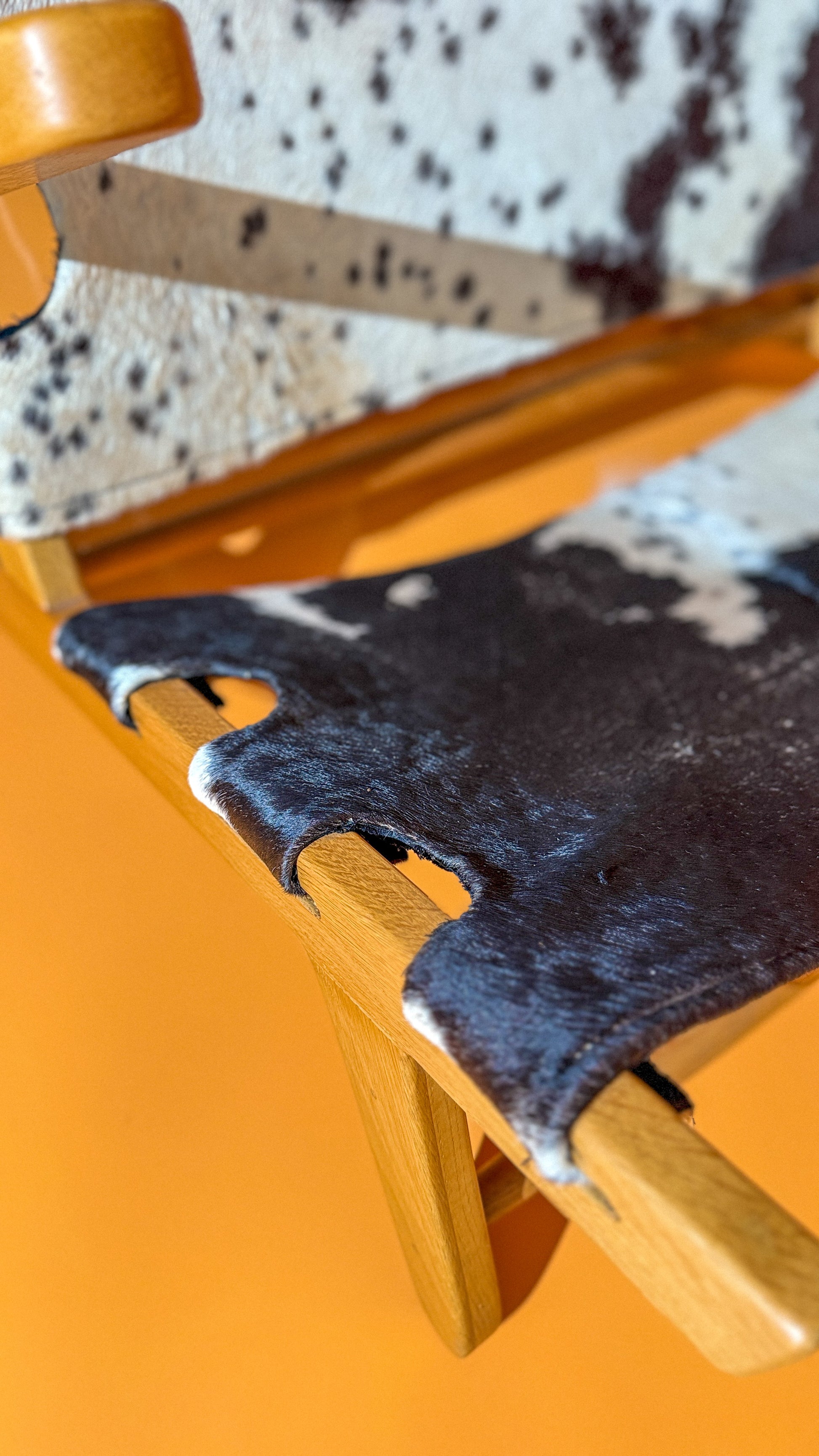 Vintage Lowline Cowhide Sling Chairs (Set of 2)