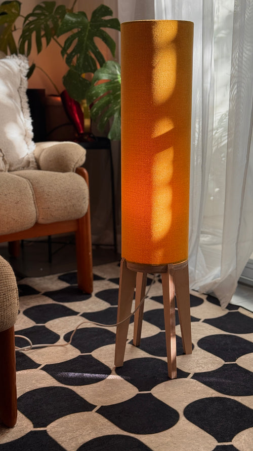 Handmade Sunshine Rocket Lamp – retro-inspired orange lamp – mid-century modern decor Adelaide